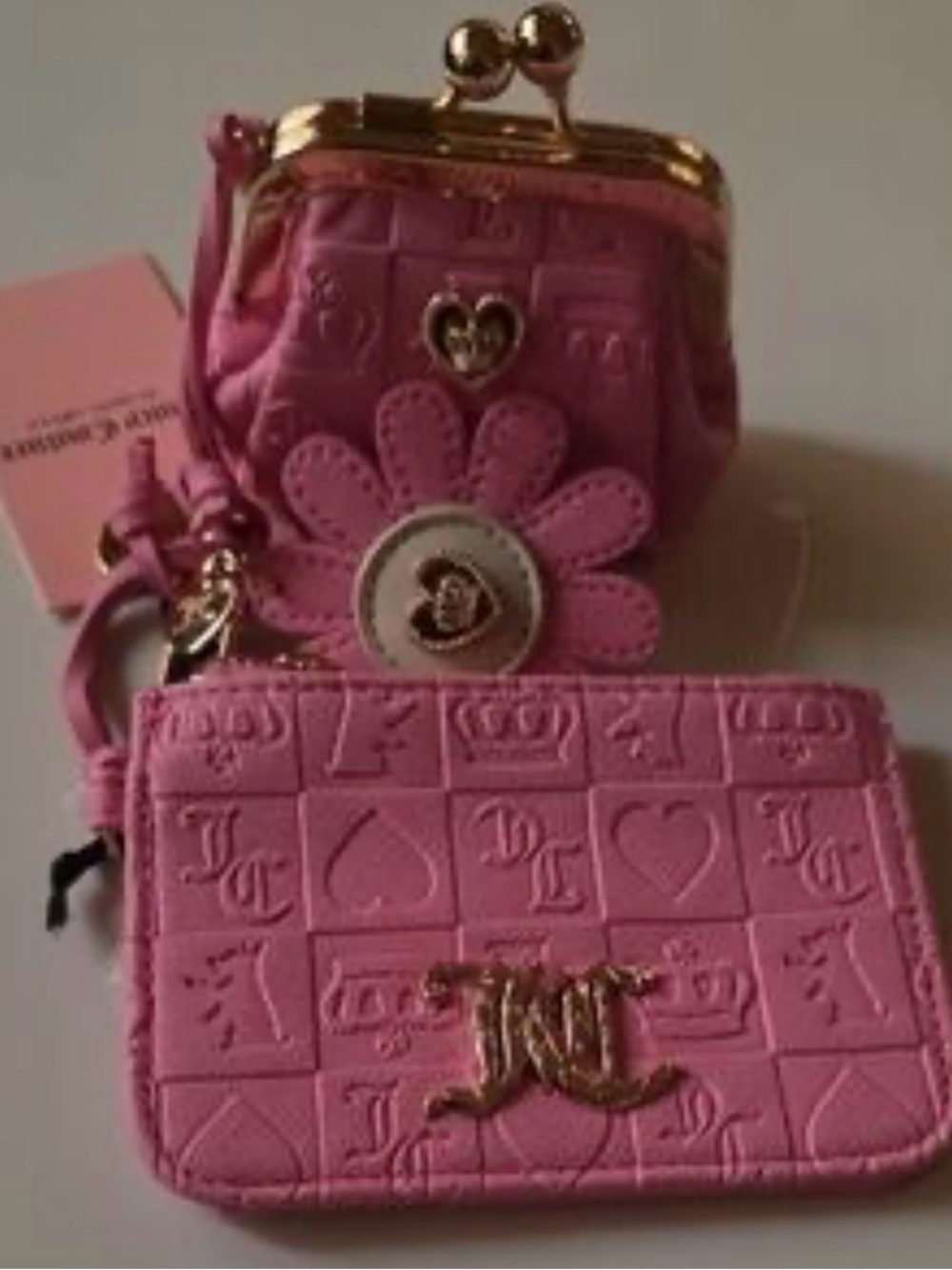Juicy Couture Pink Card Holder & Coin Purse Keychain Set BNWT